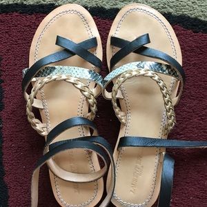 Beautiful Laurent Effel St Barth Leather Sandals - 7 1/2